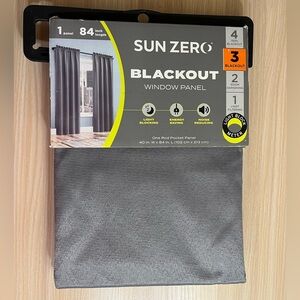 Sun Zero Doucet Thermal Blackout Curtain Panel Gray 40 X 84 Energy Saving NWT